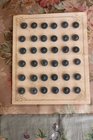 Vintage French Carded Buttons - Teal