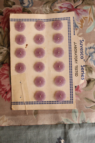 Vintage Carded Flower Buttons - Lilac Mauve
