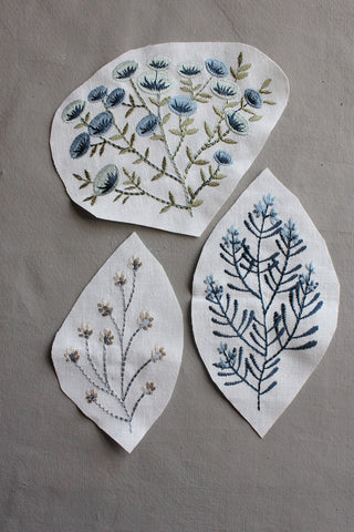 Embroidered Linen Cameos - collection 4