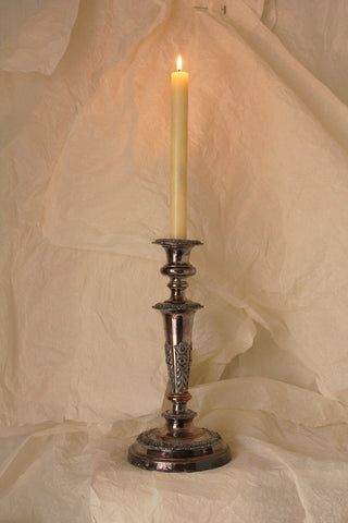 Beautiful Tall Church Candlestick & Candle