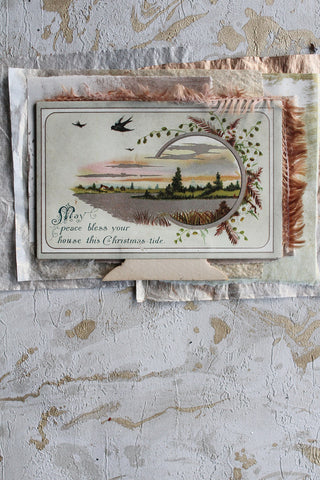 Old Reclaimed Fringed Double Sided Greetings Card - Patina - 6