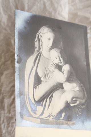 Antique Gelatin Silver Postcard/Photograph - Madonna & Child