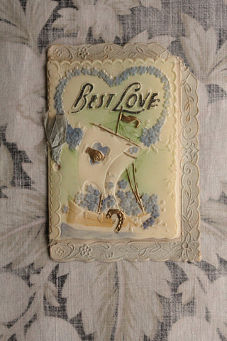 Antique Celluloid & Paper Christmas Card