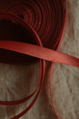 Double Satin Vintage Ribbon - Auburn Rust
