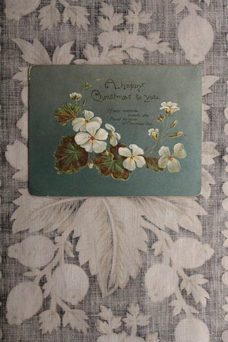 Antique Message Card - White Geranium