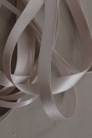 Double Satin Vintage Ribbon - Champagne Silver 10mm