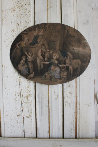 Old Early 19th Century Print - The Farmhouse