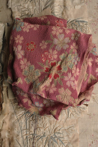 Lovely Vintage Floral Crepe Chinese Cloth