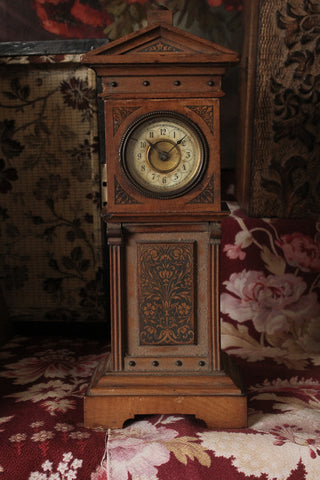Perfectly Imperfect Miniature Grandfather Mantle Clock