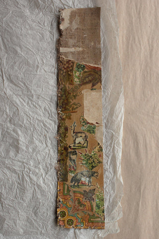 Reclaimed Antique Decoupage Panel on Linen - Section 4
