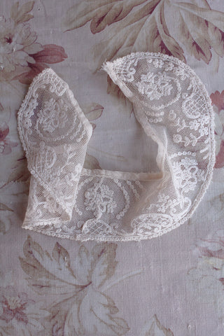 Old Reclaimed Embroidered Dress Collar - Fine Floral