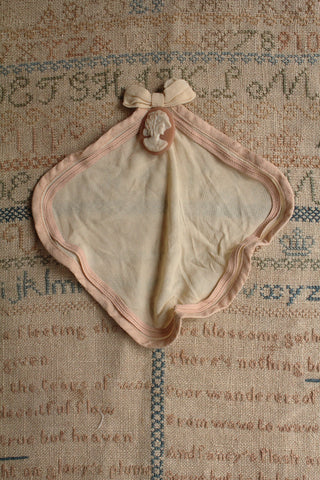 Old Silk Collar Ruffle with Cameo