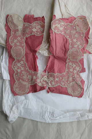 Old Lace Collar on Original Backing Paper - Pink Tissue
