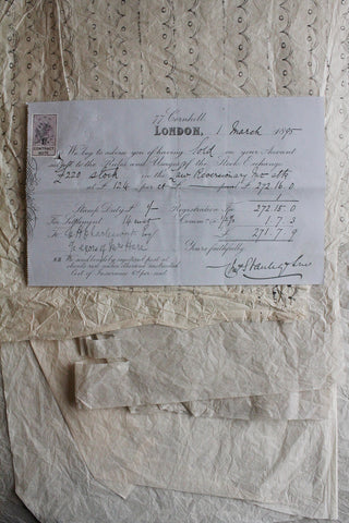 Old Hand Printed Wallpaper Panel - No.3