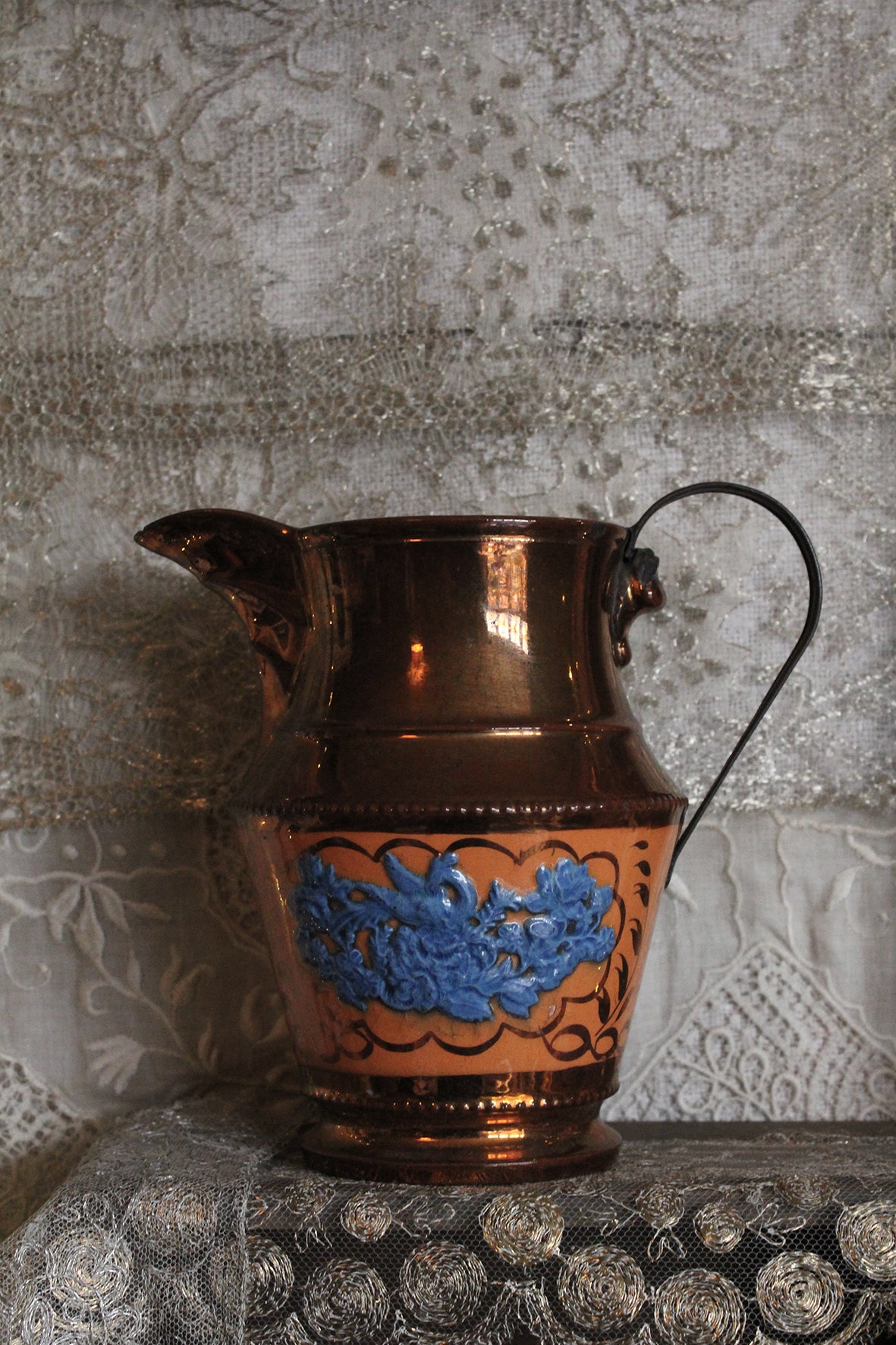 Beautiful Victorian Pitcher with Metal Handle