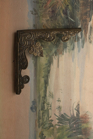 Old Cast/Etched Brass Corner - No.2