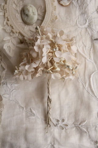 Old French Silk Corsage - Pale Cream