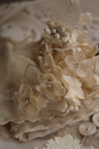 Old French Silk Corsage - Pale Tea