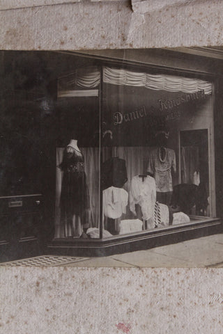 Mounted Silver Photograph of an Old Costumers Window