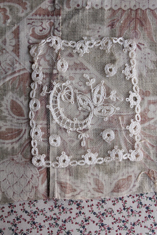 Beautiful Embroidered Silk on Net Square Decorative.