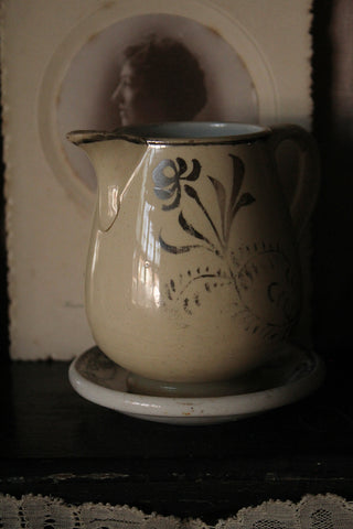 Sweet Little Cream Jug - Cream & Silver