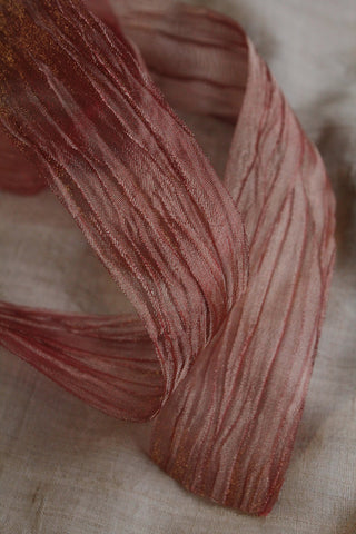 Metallic Crinkle Ribbon - Terracotta Rose