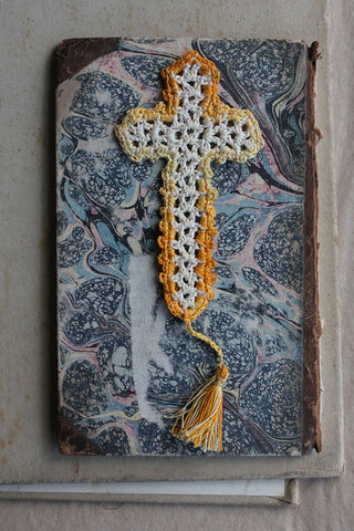 Old Crochet Cross Bookmark