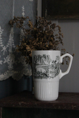 Old Pitcher with Pewter Lid - Blossom