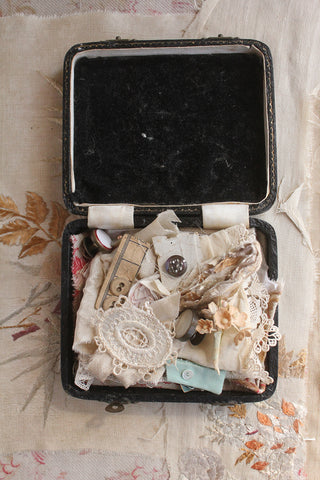 Old Cutlery Box Filled with Interesting Haberdashery & Lace