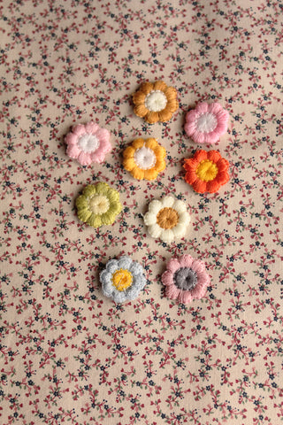 Machine Embroidered Flower Heads