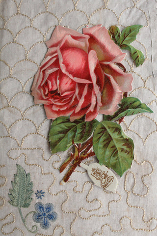 Victorian Raphael Tuck Rose - Rouge Pinks