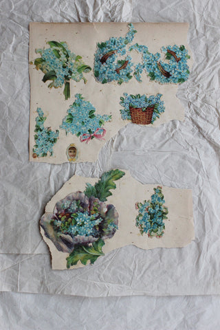 Old Hand Printed Wallpaper Panel - No.3