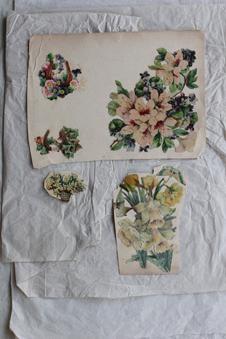 Old Hand Printed Wallpaper Panel - No.3