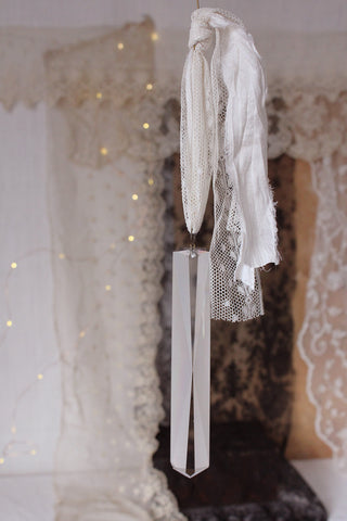 Beautiful Large Hand Cut Glass Ornament