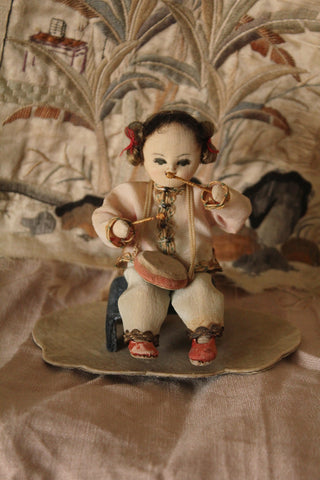 Vintage Chinese Hand Made Cloth Doll - Little Drummer