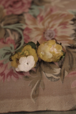 Thirties Felted Floral Earrings