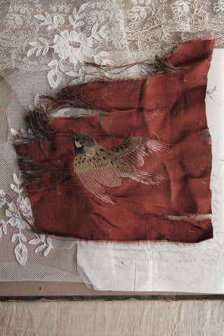 Perfectly Imperfect Silk Hand Embroidered Bird