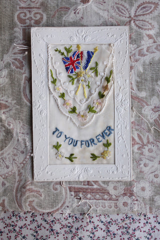 Old Embroidered Postcard - To You Forever