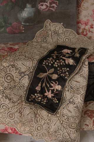 Victorian Hand Embroidery and Lace Panel