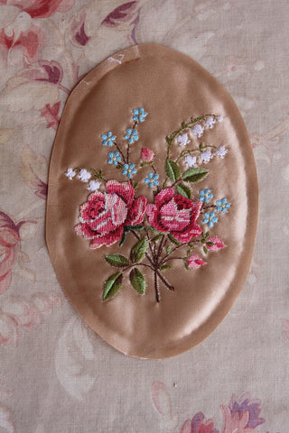Reclaimed Embroidered Rose Panel