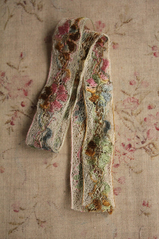 Old Rare Embroidered Ribbon
