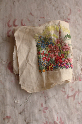 Thirties Hand Embroidered Panel