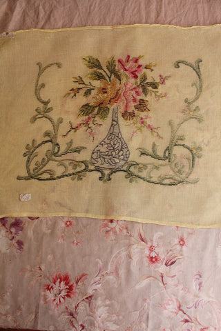 Old  Rare Thirties Unfinished Needlepoint