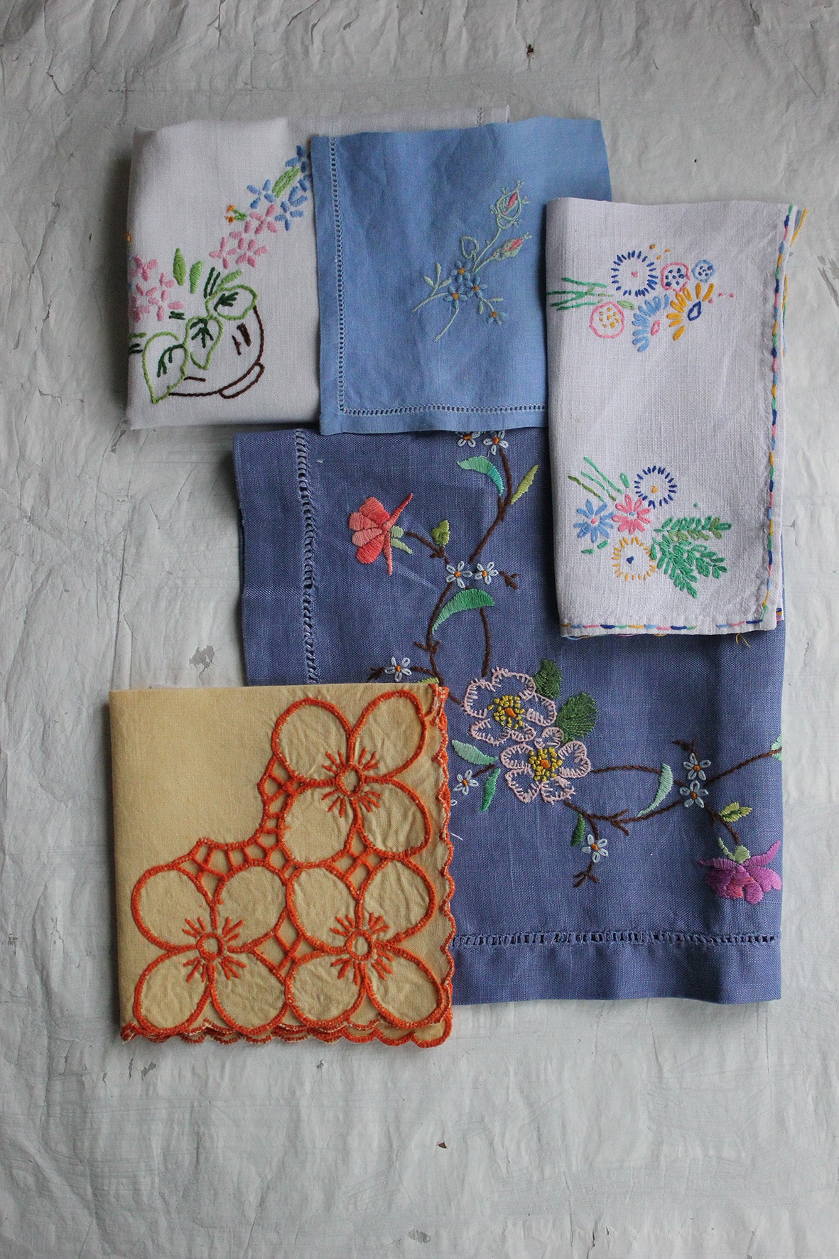 Collection of Thirties and Forties Table Embroidery Samples