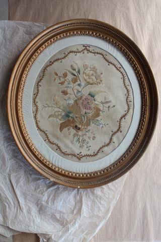 A Beautiful Late 18th Century Silk Embroidery