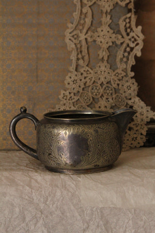 Beautiful Antique Etched Cream Jug