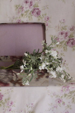 Beautiful Old French Floral Fabric Covered Keepsake Box