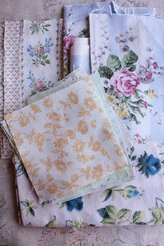 Vintage Snippets of Floral fabrics (No.1)