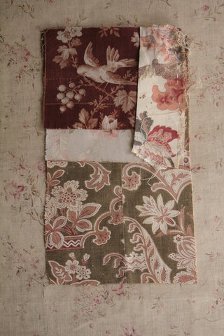 Ensemble of Antique French Printed Floral Cottons - No.2