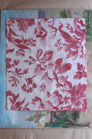 Reclaimed Panel of French Fabric - Florals & Pomegranates